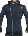Detector Mens Outdoor Hooded Jackets Running Sweatshirt Zipper Slim Fit Pullover-Detector Sport-Dark Blue-M-Bargain Bait Box