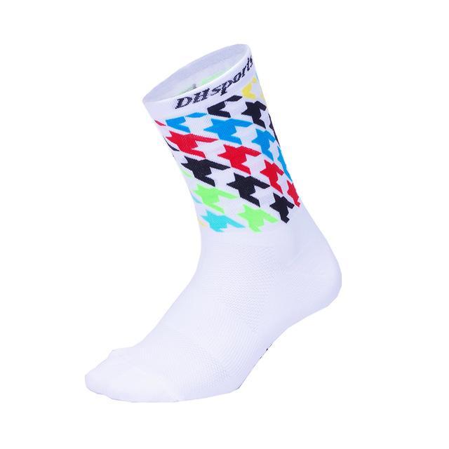 Dh Sports Professional Cycling Socks Breathable Outdoor Exercise Sports Hiking-DH SPORTS Pro Store-White-Bargain Bait Box
