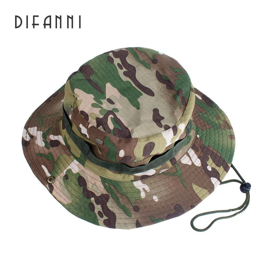 Difanni Tactical Boonie Hats Camo Bucket Hat Cap Wide Brim Hats Camping-Hats-Bargain Bait Box-Beige-Bargain Bait Box