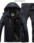 Direnjie Man Winter Fishing Waterproof Skiing Warm Fur Outdoor Trekking Jacket-Stalkers Outdoor Store-Black-XL-Bargain Bait Box