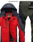 Direnjie Man Winter Fishing Waterproof Skiing Warm Fur Outdoor Trekking Jacket-Stalkers Outdoor Store-Red Army Green-XL-Bargain Bait Box