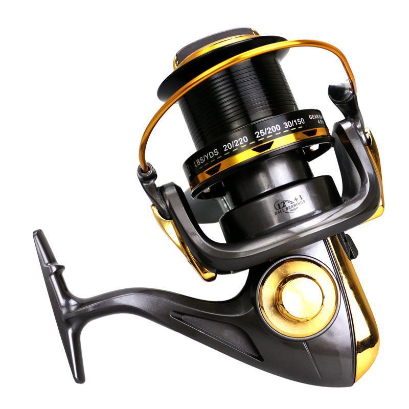 Distant Wheel Large Fishing Wheel 13 Bearing Size8000 9000 10000 11000-Spinning Reels-Sports fishing products-Gold-Bargain Bait Box