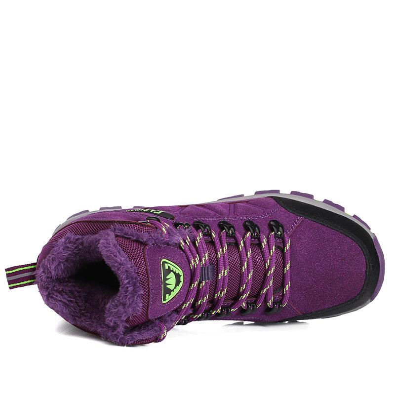 Djsunnymix Brand Suede Leather Outdoor Hiking Shoes Plus Velvet Women Warm-DJsunnymix Store-Gray-5-Bargain Bait Box
