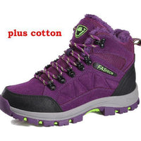 Djsunnymix Brand Suede Leather Outdoor Hiking Shoes Plus Velvet Women Warm-DJsunnymix Store-Purple-5-Bargain Bait Box