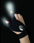 Donql 1 Pair Outoor Fishing Magic Strap Fingerless Glove Led Flashlight Torch-DONQL Outdoors Store-Bargain Bait Box