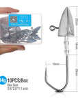Donql 10Pcs/ Box Barbed Jig Head Fishhook Lead Head Fishing Hook 3.5G 5G 7G-Jig Heads for Swimbaits-DONQL Fishing Store-10pcs 14g-Bargain Bait Box