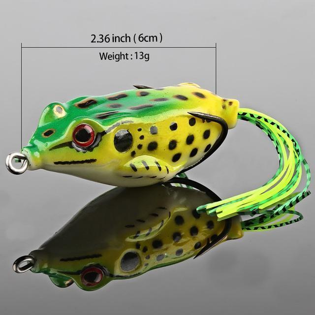 Donql Soft Ray Frog Fishing Lures Double Hooks Top Water Artificial Lure 6G 9G-DONQL Store-13g Green-Bargain Bait Box