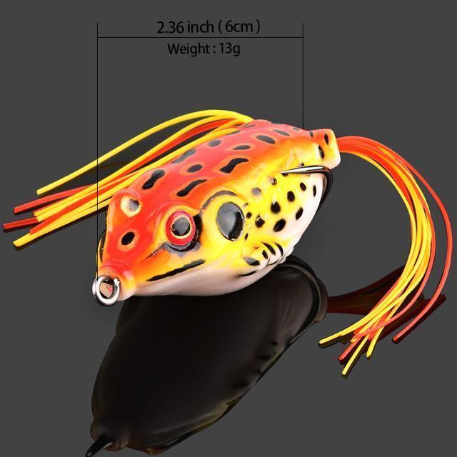 Donql Soft Ray Frog Fishing Lures Double Hooks Top Water Artificial Lure 6G 9G-DONQL Store-13g Red-Bargain Bait Box