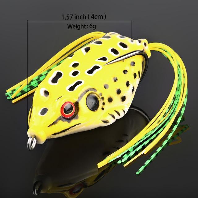 Donql Soft Ray Frog Fishing Lures Double Hooks Top Water Artificial Lure 6G 9G-DONQL Store-6g Yellow-Bargain Bait Box