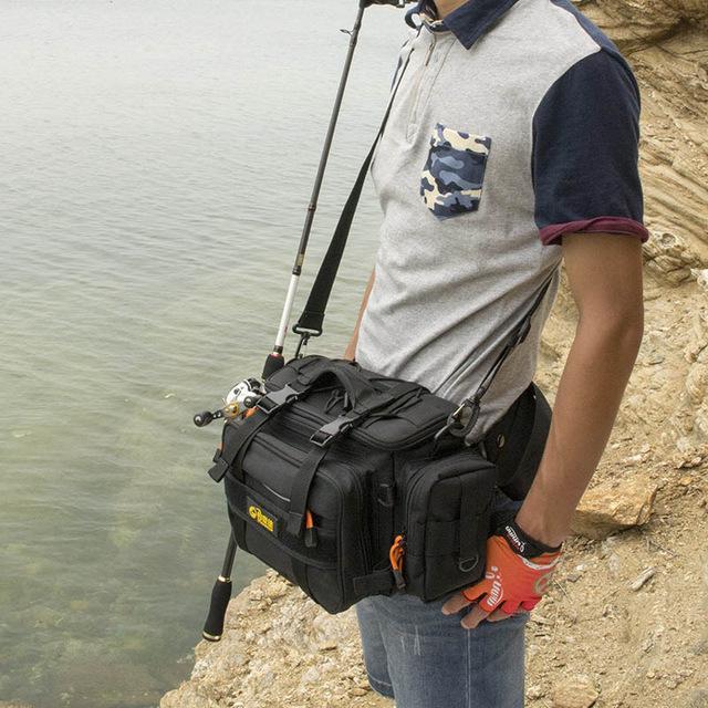 Dosecca 40 * 20 * 18Cm Fishing Bag Multi-Function Fishing Tackle Bag-Tackle Bags-Bargain Bait Box-black-Bargain Bait Box