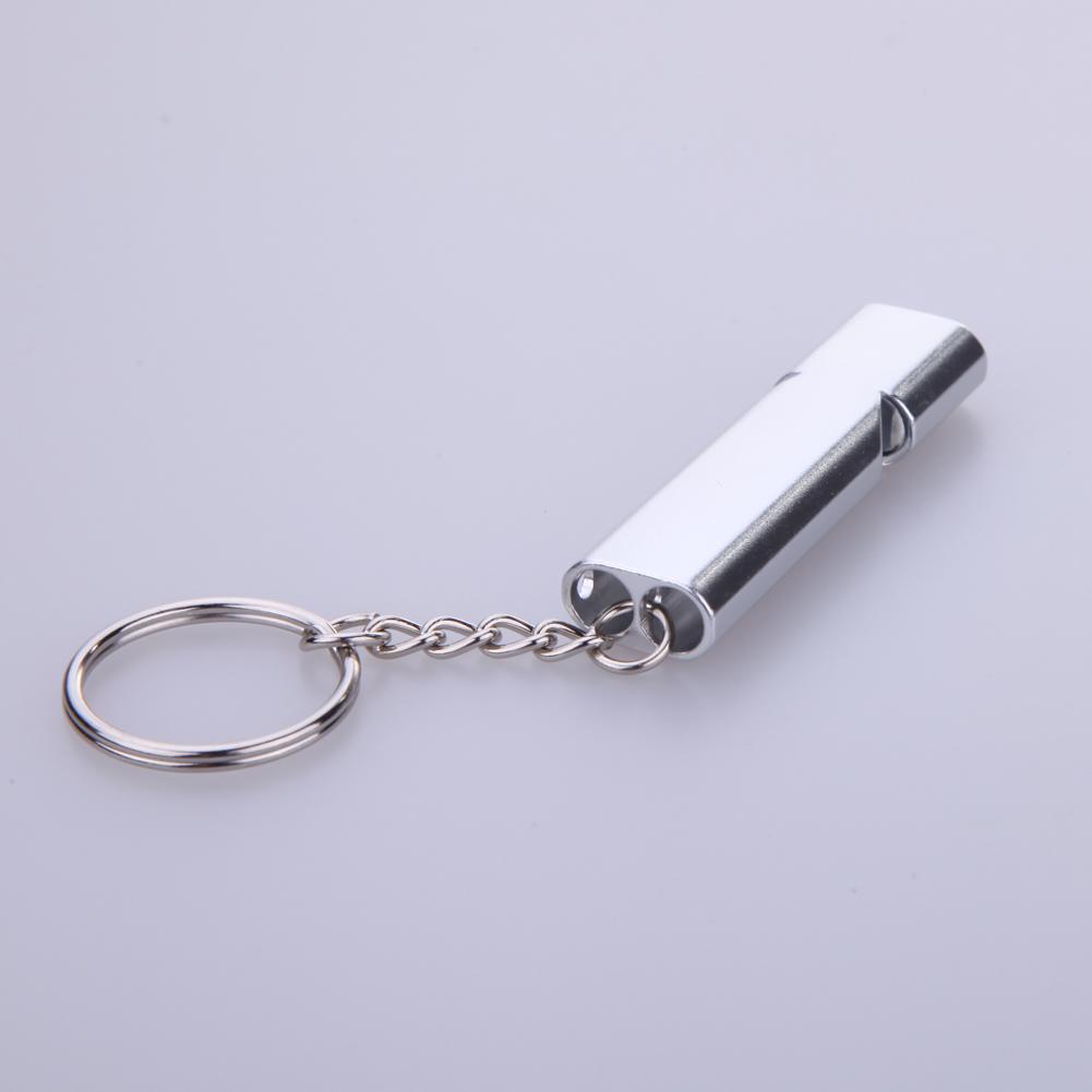 Double-Frequency Gold/Sliver Emergency Survival Whistle Edc Molle Keychain-Traveling Light123-Sliver-Bargain Bait Box