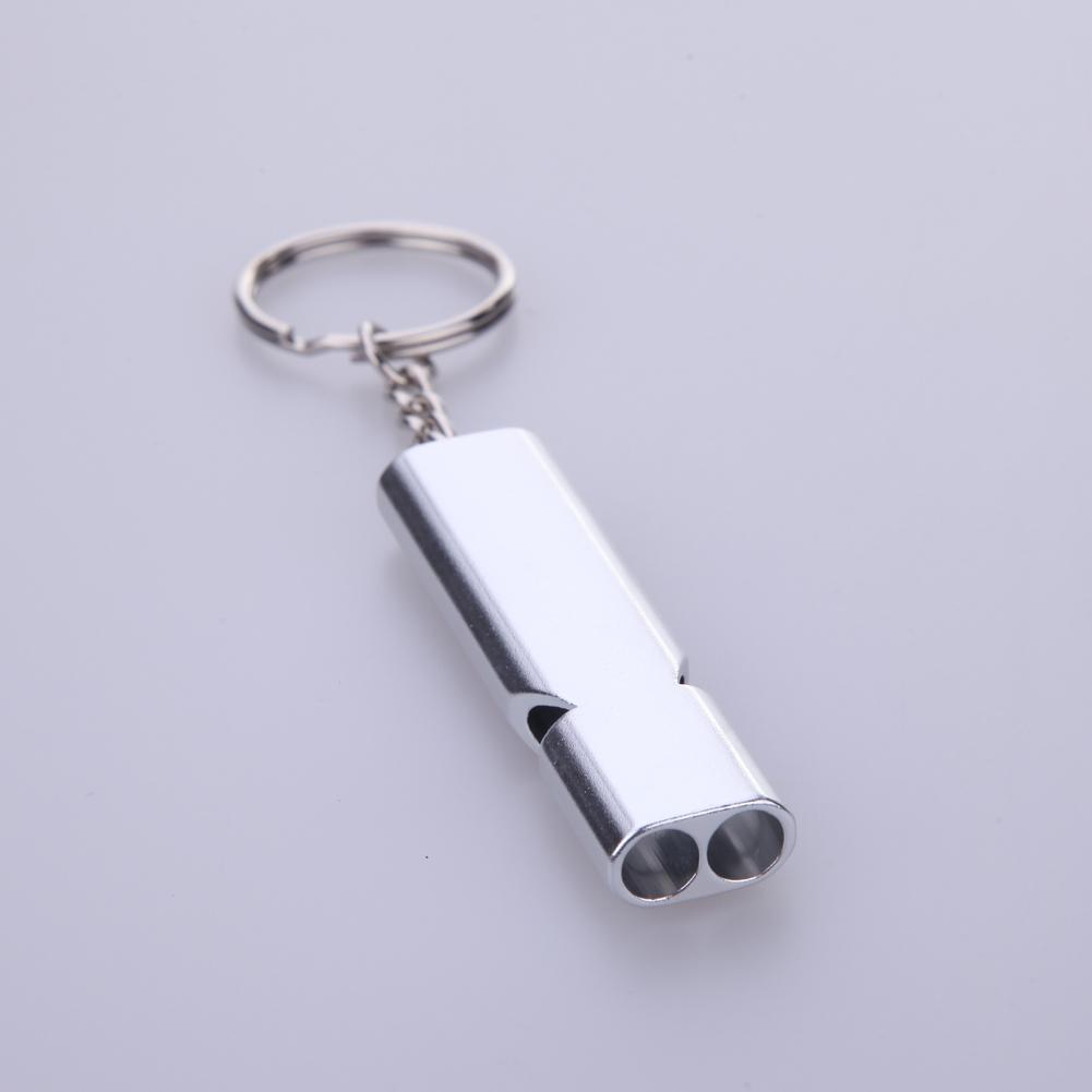 Double-Frequency Gold/Sliver Emergency Survival Whistle Edc Molle Keychain-Traveling Light123-Sliver-Bargain Bait Box
