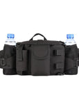 Double Water Bottle Men Nylon Waist Sport Bag Belt Tactical Military Travel-Smiling of Fei Store-Black-Bargain Bait Box