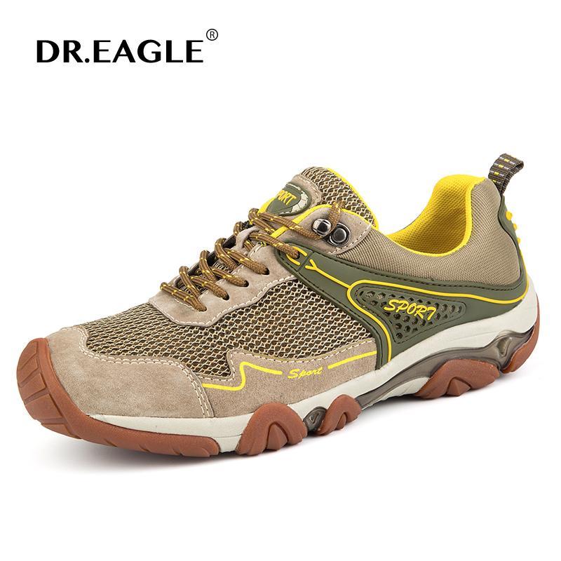 Dr.Eagle Man Sport Hiking Shoes Men Outdoor Waterpoof Breathable Tactical-DR.Eagle Official Store-leather blue-6.5-Bargain Bait Box