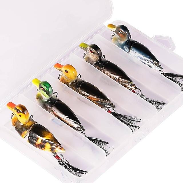 Duck Fishing Lure Crankbait Minnow Jointed Hard Baits Lifelike 3D Eye Swimbait-Fishing Lures-lurequeen Store-J2A-5PCS-Bargain Bait Box
