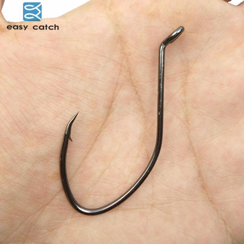 Easy Catch 100Pcs 8832 High Carbon Steel Fishing Hooks Black Offset Wide Gap-Easycatch-fishing tackle Store-1-Bargain Bait Box
