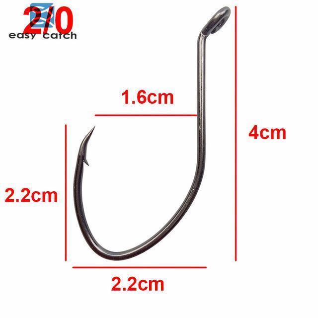 Easy Catch 100Pcs 8832 High Carbon Steel Fishing Hooks Black Offset Wide Gap-Easycatch-fishing tackle Store-2 0-Bargain Bait Box