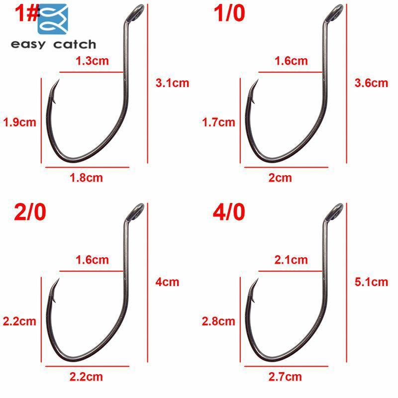 Easy Catch 200Pcs 8832 High Carbon Steel Fishing Hooks Black Offset Wide Gap-Easycatch-fishing tackle Store-1-Bargain Bait Box