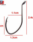 Easy Catch 200Pcs 8832 High Carbon Steel Fishing Hooks Black Offset Wide Gap-Easycatch-fishing tackle Store-6-Bargain Bait Box