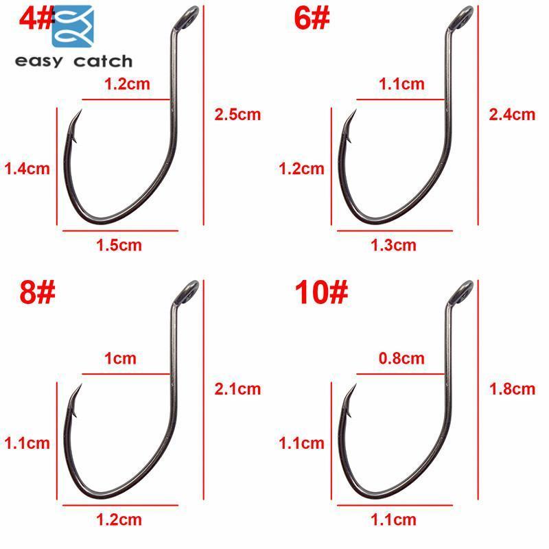 Easy Catch 50Pcs 8832 High Carbon Steel Fishing Hooks Black Offset Wide Gap-Easycatch-fishing tackle Store-1-Bargain Bait Box