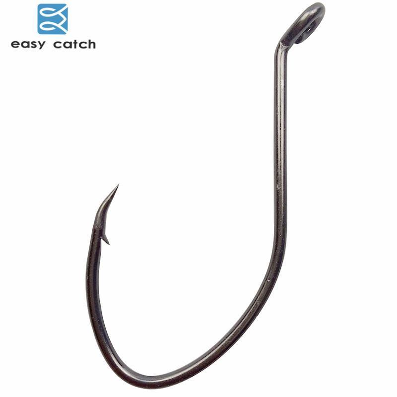 Easy Catch 50Pcs 8832 High Carbon Steel Fishing Hooks Black Offset Wide Gap-Easycatch-fishing tackle Store-1-Bargain Bait Box