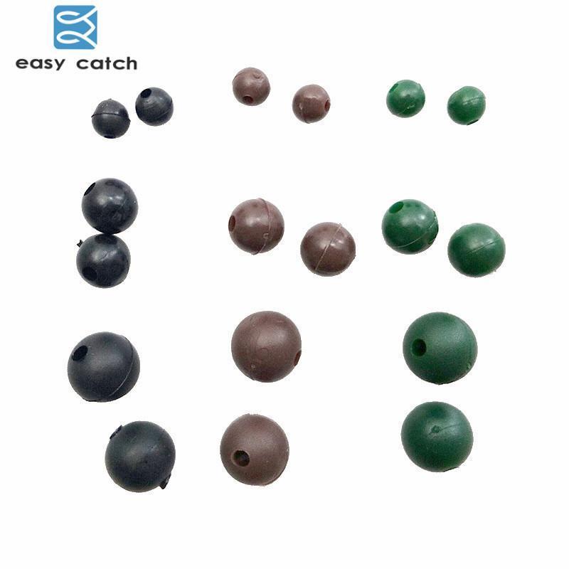 Easy Catch 50Pcs Diameter 4Mm 5.5Mm 8Mm Soft Carp Fishing Beads Black Green-Easycatch-fishing tackle Store-Black 4mm-Bargain Bait Box