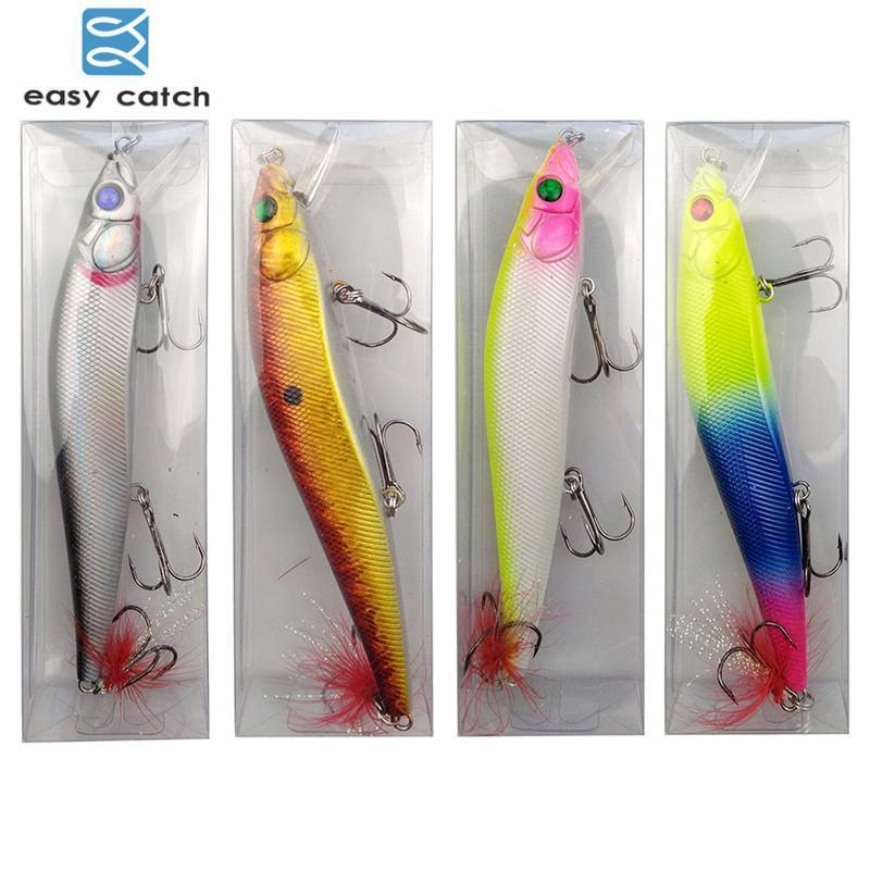 Easy Catch 8Pcs 14Cm Plastic Hard Fishing Lures Flasher Feather Minnow-Crankbaits-Easycatch-fishing tackle Store-Bargain Bait Box