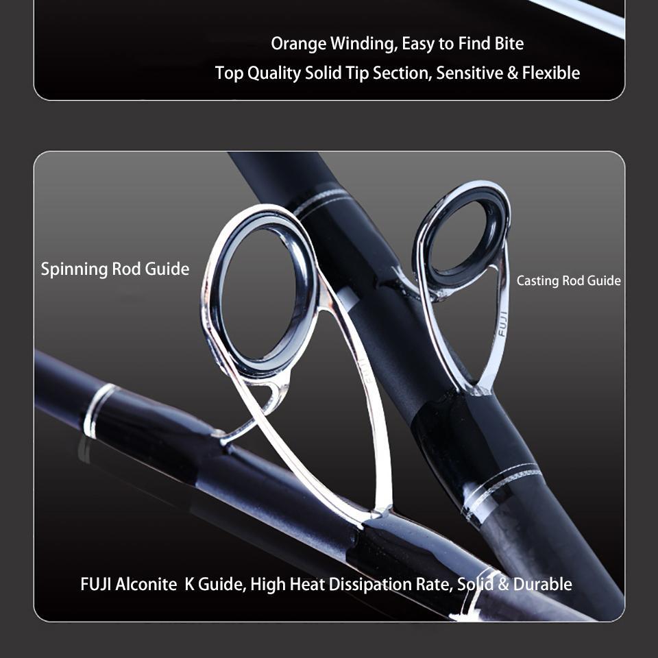 Ecooda Black Hawk 2.1 2.4 2.7M Casting Spinning Lure Fishing Rod Pole Cane-Angler Dream Official Store-White-Bargain Bait Box