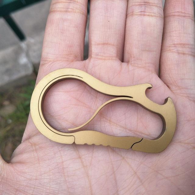 Edc Carabiners Buckles Hooks Quickdraws Cnc Key Chain Holder Snap Bottle-NanYou Outdoor Camping Supplies Store-Brass-Bargain Bait Box