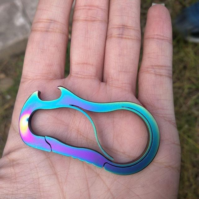 Edc Carabiners Buckles Hooks Quickdraws Cnc Key Chain Holder Snap Bottle-NanYou Outdoor Camping Supplies Store-Colorful-Bargain Bait Box