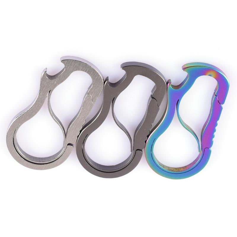 Edc Carabiners Buckles Hooks Quickdraws Cnc Key Chain Holder Snap Bottle-NanYou Outdoor Camping Supplies Store-Silver-Bargain Bait Box
