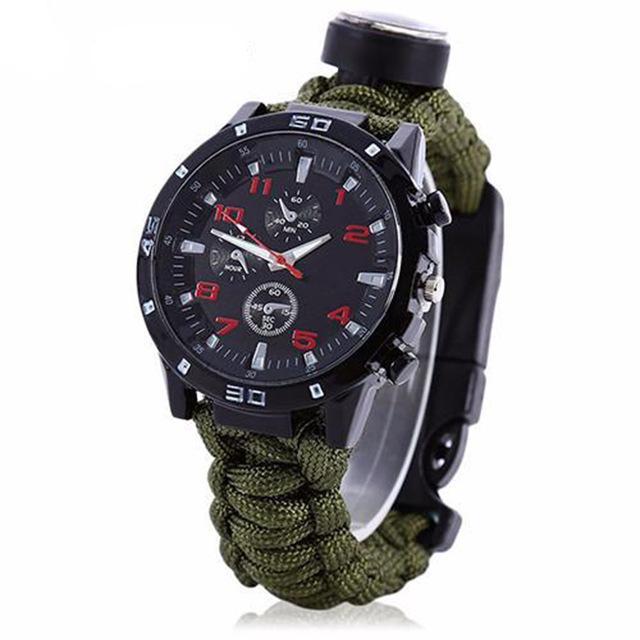 Edc Tactical Multi Outdoor Camping Survival Bracelet Watch Compass Rescue Rope-Younger - malls Store-A1-Bargain Bait Box