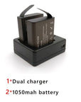 Eken Battery (Pg1050 Batteries ) + Dual Usb Charger For Sjcam Sj4000 Sj8000-Action Cameras-ZXTOP Store-charger and1battery2-Bargain Bait Box
