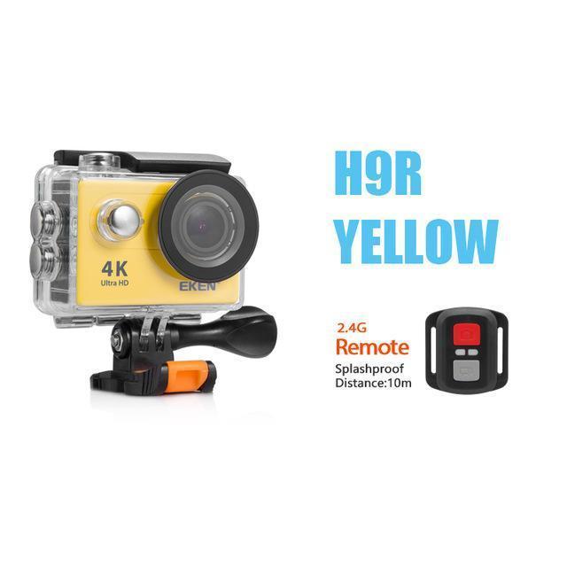 Eken H9 H9R Ultra Hd 4K Action Camera 30M Waterproof 2.0' Screen 1080P Sport-Action Cameras-China Bay Co., Ltd.-h9r yellow-SET1-Bargain Bait Box