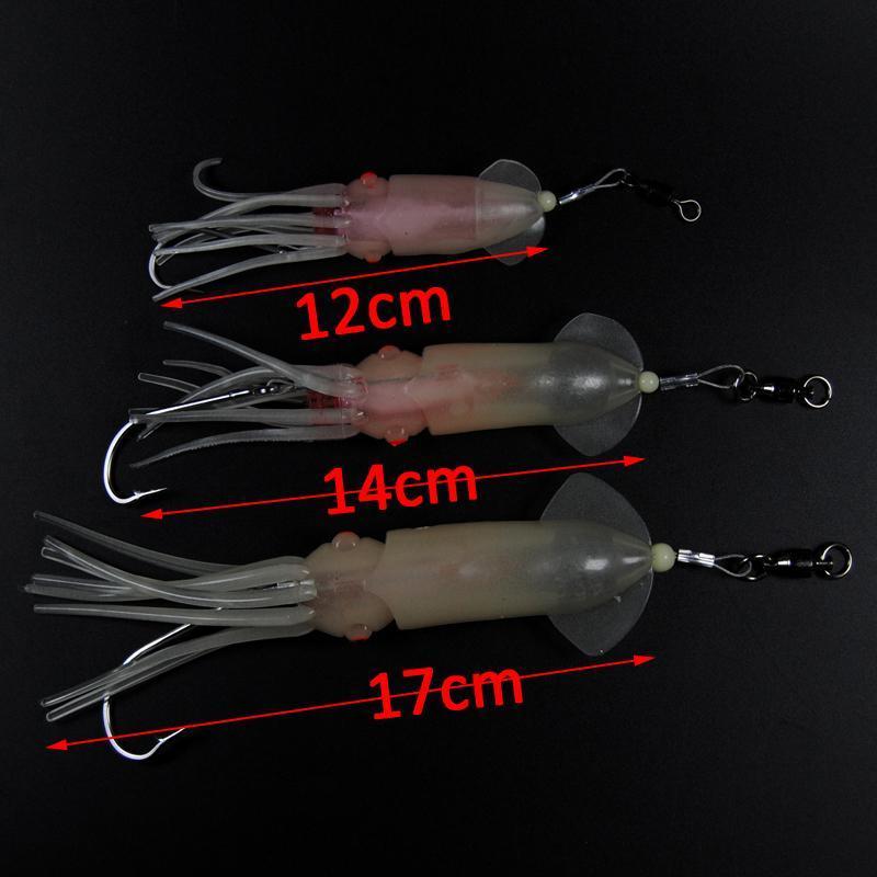 Electronic Led Flashing Squid Jig Soft Luminous Squid Lamp Lures For Saltwater-Bimoo Fishing Tackle Store-1pcs 12cm-Bargain Bait Box