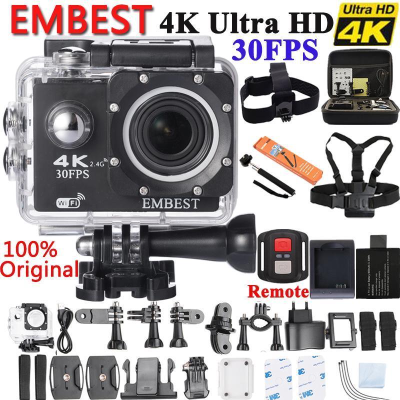 Embest 4K Wifi Sports Action Camera With Remote Control Ultra Hd Waterproof-Action Cameras-EMBEST Official Store-Black-Stardard-Bargain Bait Box