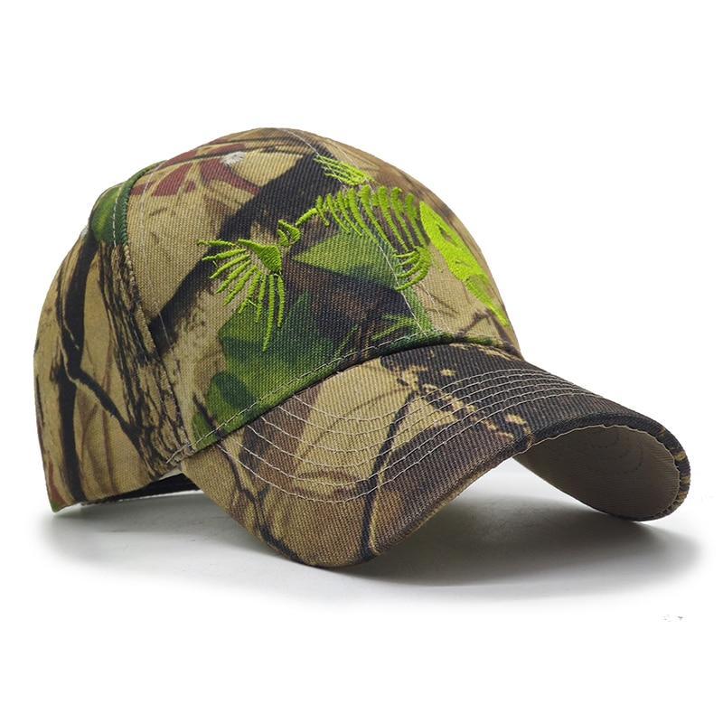 Embroidered Fish Bone Mens Caps Camouflage Hunting Fishing Men Baseball Cap-Men's Baseball Caps-zealfly Boutique Store-Camouflage-56cm to 60cm-Bargain Bait Box