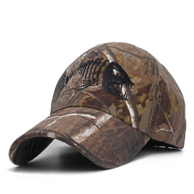 Embroidered Fish Bone Mens Caps Camouflage Hunting Fishing Men Baseball Cap-Men&#39;s Baseball Caps-zealfly Boutique Store-Camouflage-56cm to 60cm-Bargain Bait Box