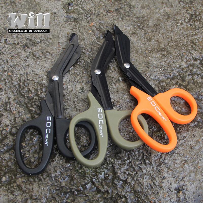 Emt Emergency Scissors Survival Rescue Scissors With The Tooth For Nylon Cloth-Will and Jenny-Green-Bargain Bait Box