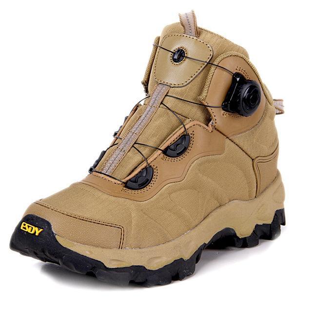 Esdy Men Hiking Boots Lacing System Boots Military Tactical Combat Waterproof-TAP Outdoor Products Mall-Yellow-6.5-Bargain Bait Box