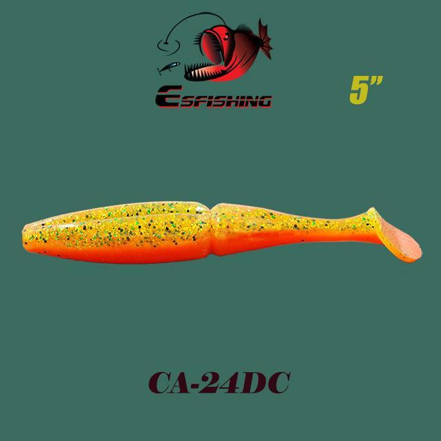Esfishing Fishing Lure Soft Bait One Up Shad Easy Shiner 5&quot; 4Pcs 12.5Cm/18.5G-Esfishing Lure Store-CA24DC-Bargain Bait Box