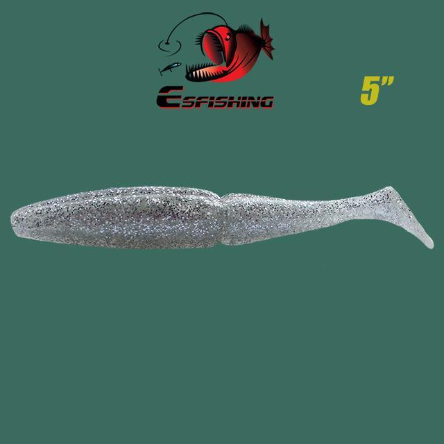 Esfishing Fishing Lure Soft Bait One Up Shad Easy Shiner 5&quot; 4Pcs 12.5Cm/18.5G-Esfishing Lure Store-Color A-Bargain Bait Box