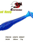 Esfishing Lure Fishing Lure Soft Plastic Lures Shad Nasty Shad 4" 6Pcs 10Cm/7.5G-Esfishing Lure Store-PA12-Bargain Bait Box