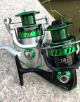 Est 12Bb Ball Bearings Spinning Fishing Reel Gl 5.5:1 Right/Left Metal-Fishing Reels-HUDA Outdoor Equipment Store-Silver-1000 Series-Bargain Bait Box