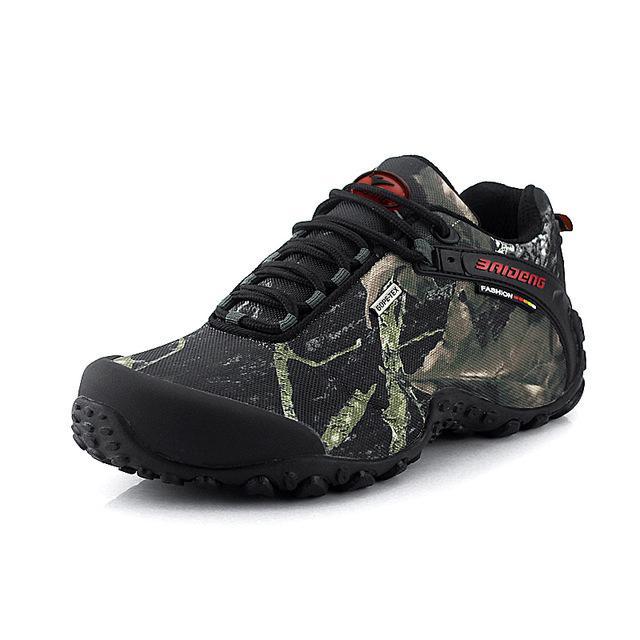 Est Men Hiking Shoes Waterproof Canvas Outdoor Shoes Anti-Skid Mountain Climbing-AliExpres High Quality Shoe Store-Gray-6.5-Bargain Bait Box