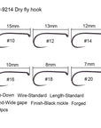 Eupheng 100Pcs Competition Fly Fishing Hook Barbless No Barb Hook Fishing Dry-Aventik-Dry fly hook 9214-10-Bargain Bait Box