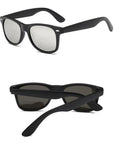 Eyecrafters Classic Vintage Mens Womens Polarized Sunglasses Uv400 Driving-Polarized Sunglasses-Bargain Bait Box-Matte Black Silver-Bargain Bait Box