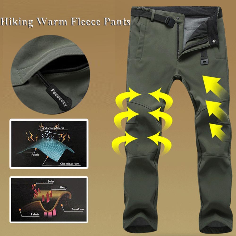 Facecozy Men Fleece Hiking&amp;Camping Pants Female Outdoor Pantolon Fishing-fishing pants-Facecozy Official Store-Black-Asian Size S-Bargain Bait Box