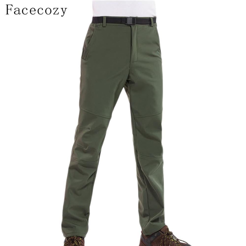 Facecozy Men Fleece Hiking&amp;Camping Pants Female Outdoor Pantolon Fishing-fishing pants-Facecozy Official Store-Black-Asian Size S-Bargain Bait Box