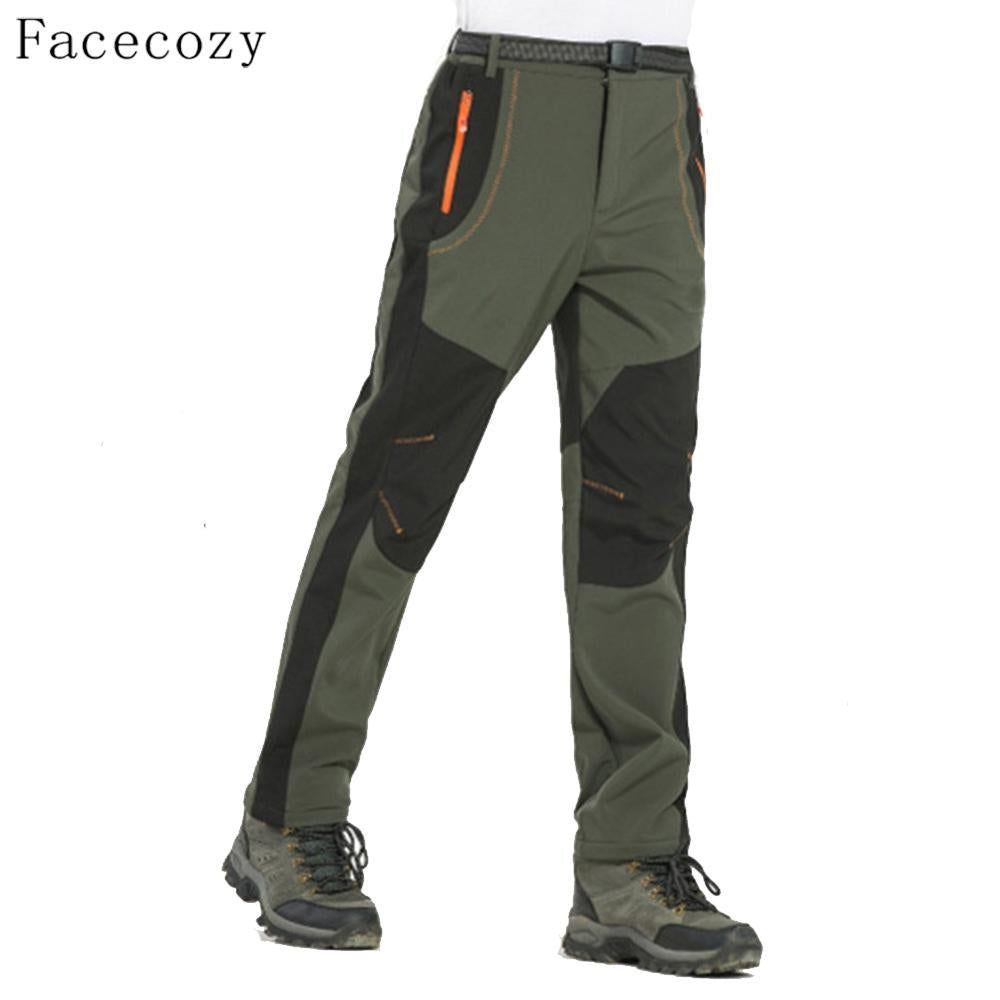 Facecozy Men Hiking &amp; Camping Pants Male Winter Fleece Outdoor Fishing-Facecozy Official Store-men army green-Asian Size S-Bargain Bait Box